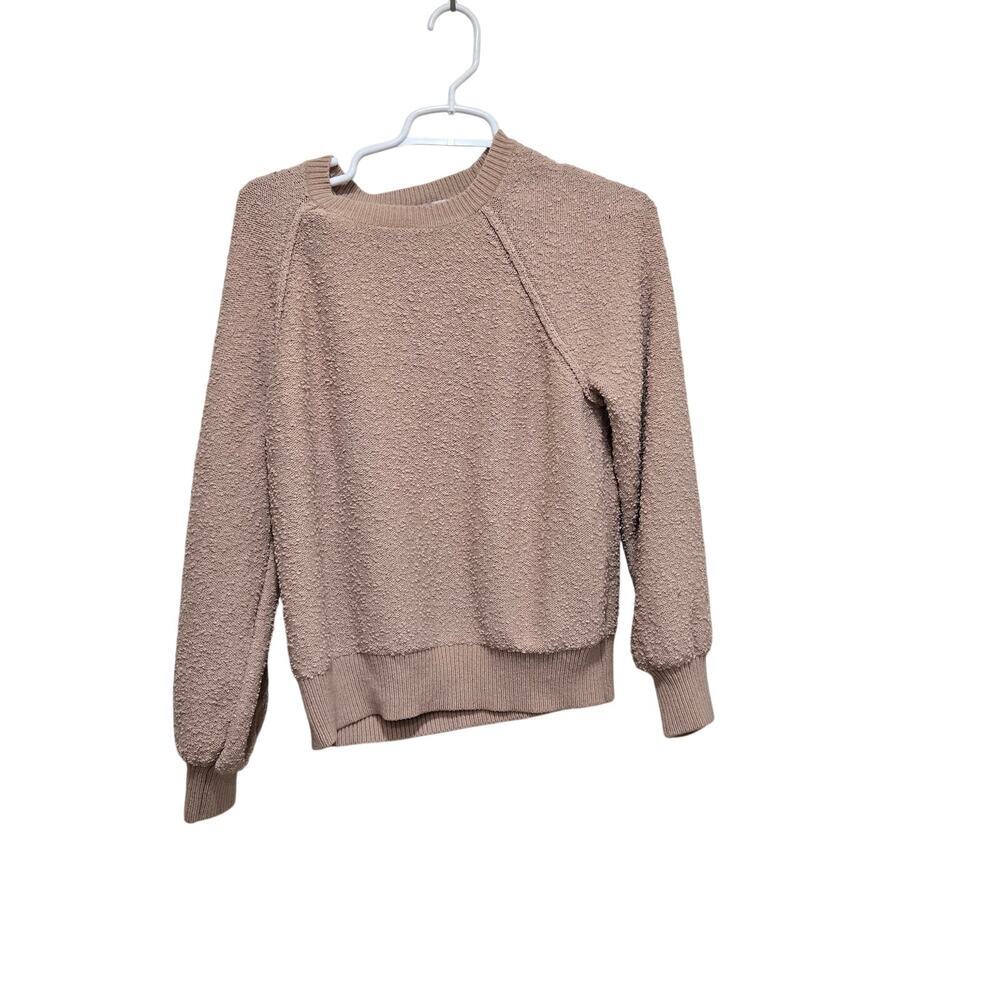 Knox Rose Womens Medium Pink Textured Sweater Ribbed Cozy Casual Pullover